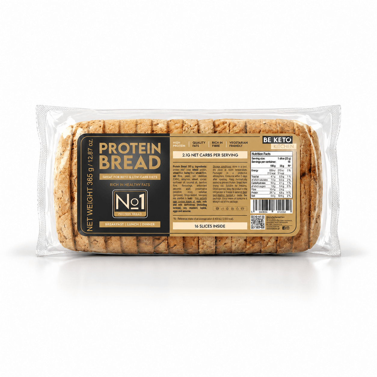BeKeto Kitchen Protein Bread No1 pâine proteică cu conținut redus de carbohidrați