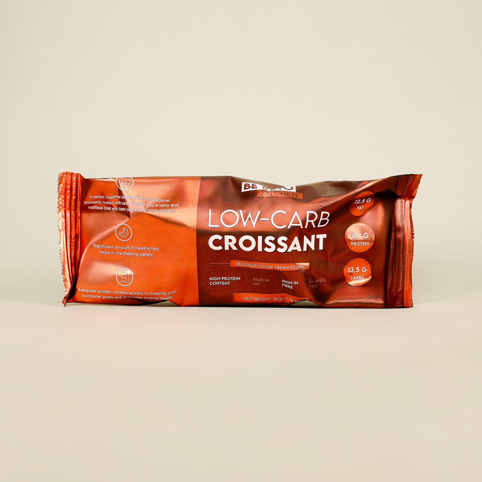 Croissant BE KETO Low-Carb cu umplutură de ciocolată, pachet de 50 g