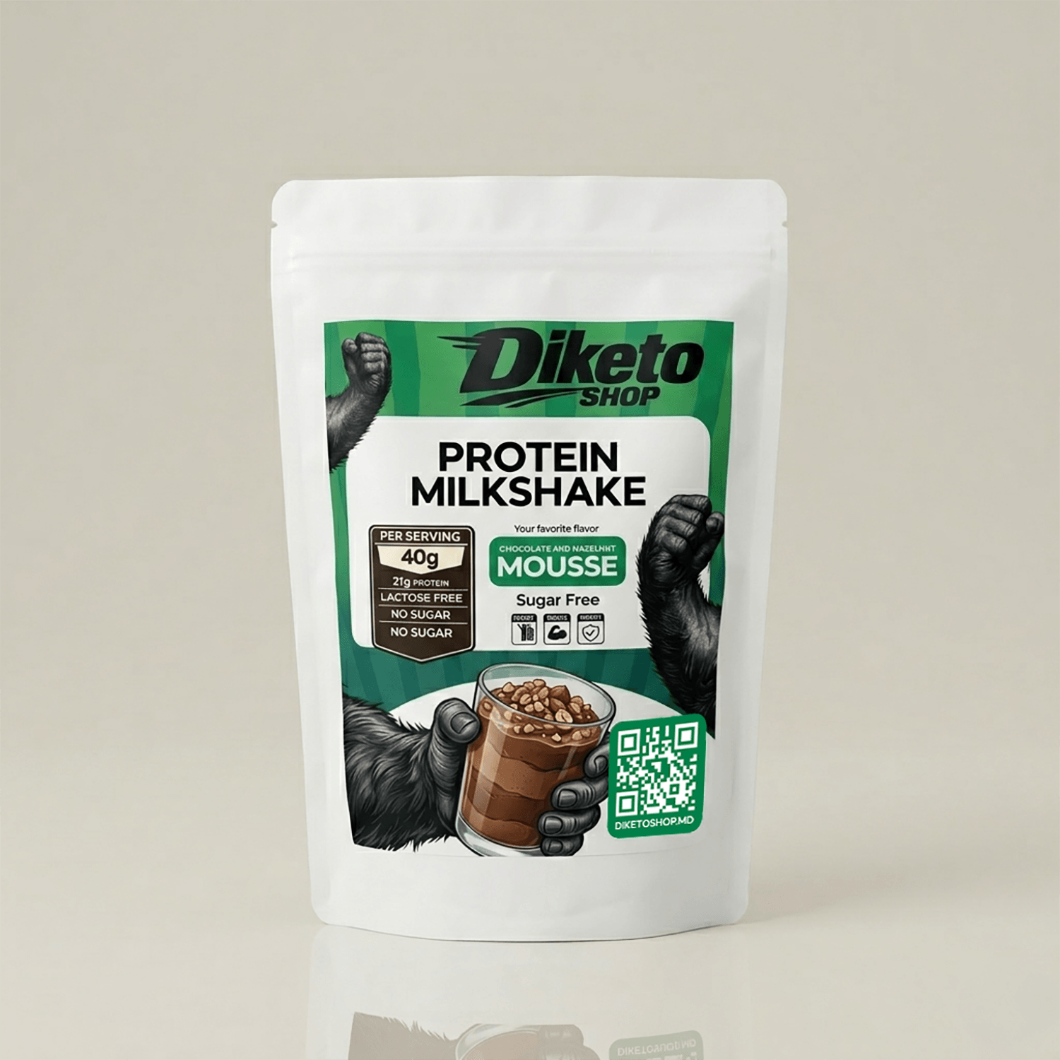 Протеиновый концентрат из молока DiketoShop, шоколадный мусс и фундук
